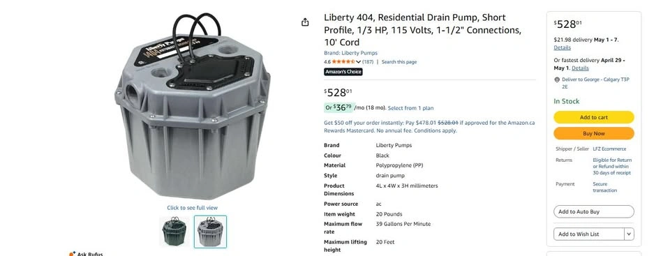 NEW Liberty Pumps 404 Residential Drain Pump - photo 2