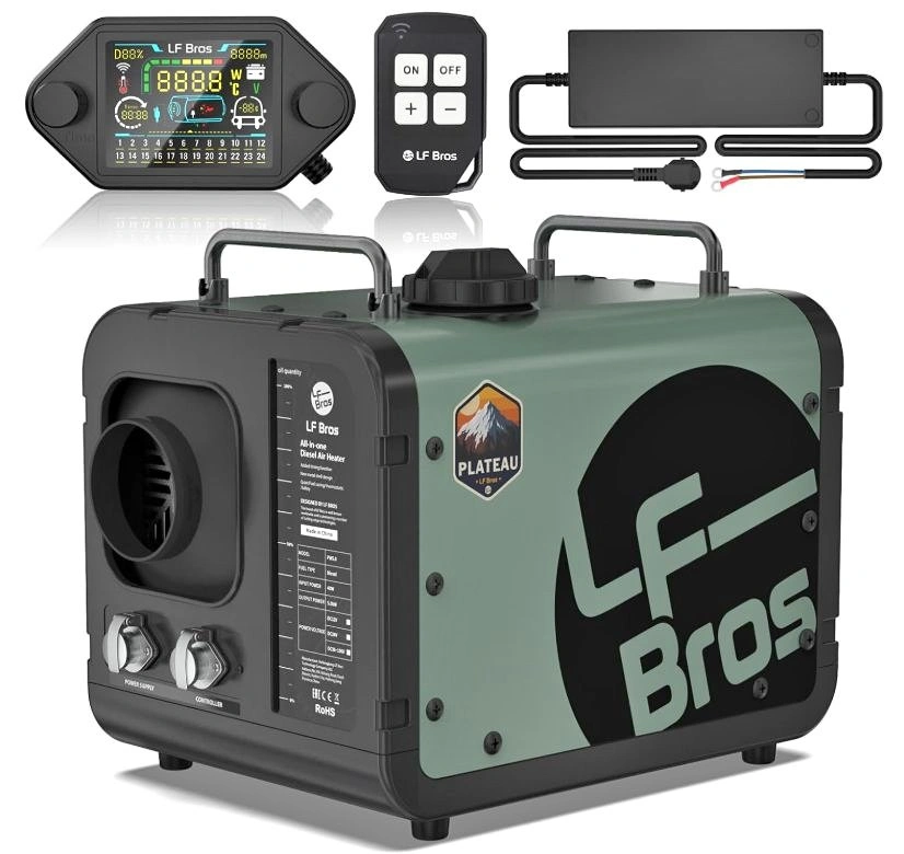 New Plateau Diesel Heater, 5KW, 110V/12V Portable Camping Heater