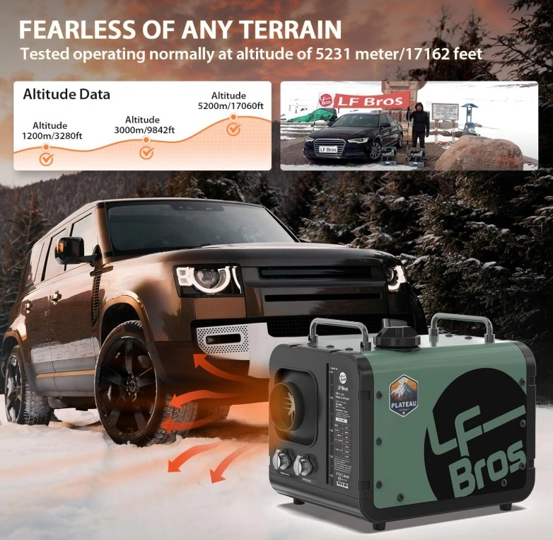 New Plateau Diesel Heater, 5KW, 110V/12V Portable Camping Heater - photo 2