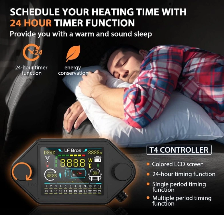 New Plateau Diesel Heater, 5KW, 110V/12V Portable Camping Heater - photo 4