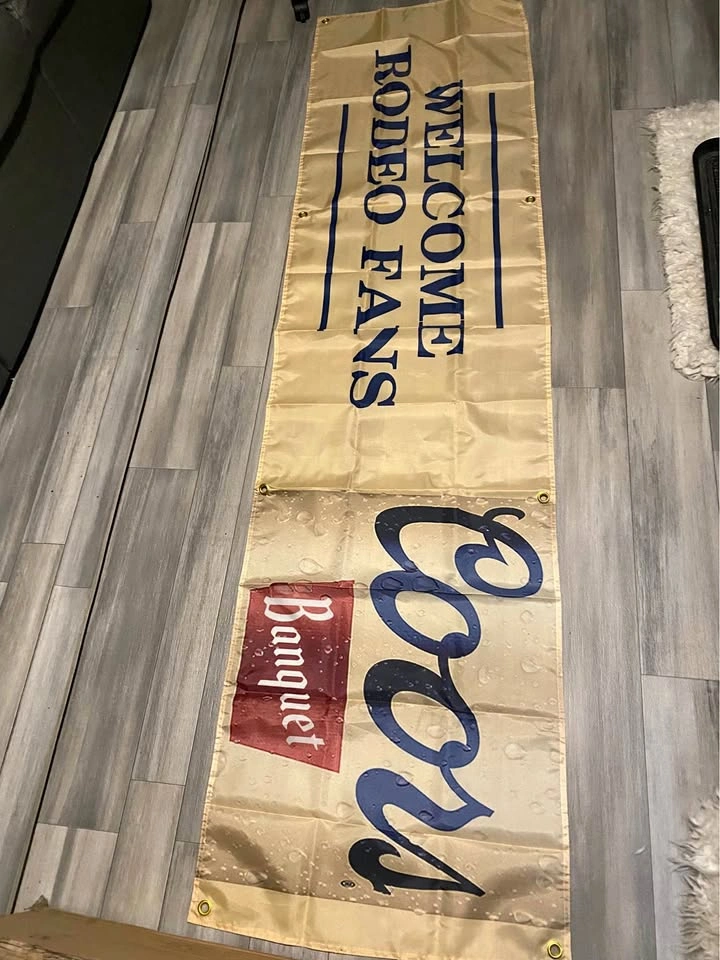 Brand new free delivery Coors Banquet Rodeo Fan Banner