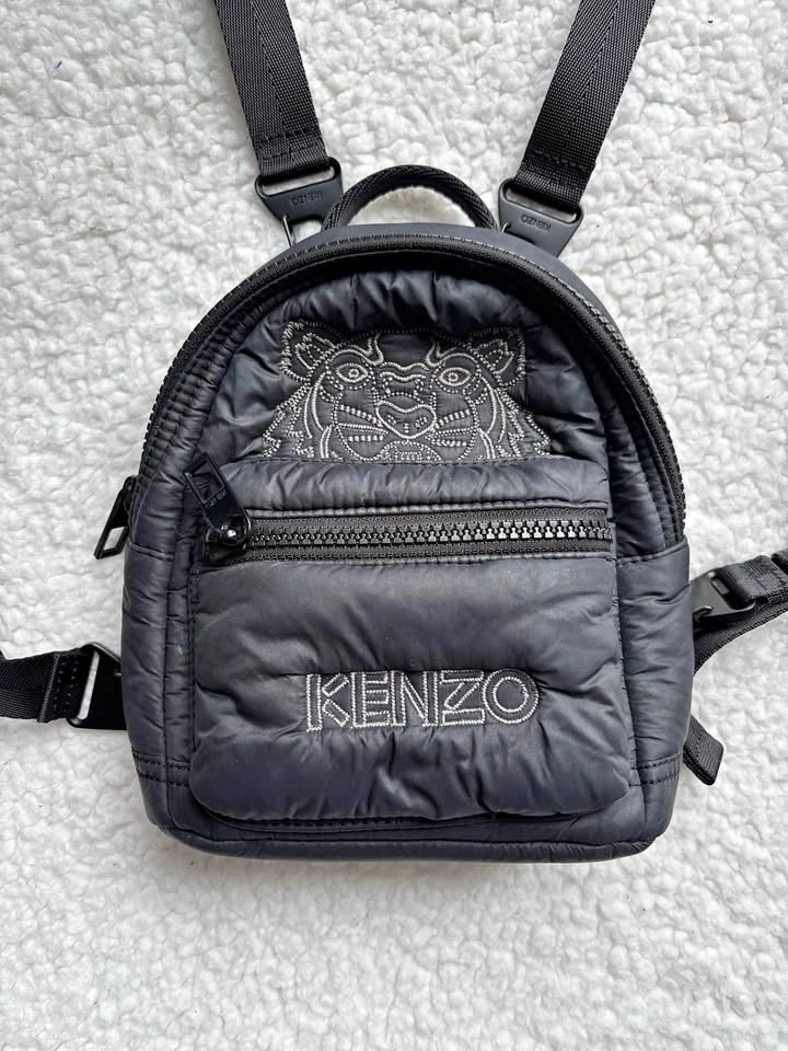 KENZO Designer Tiger Kampus mini black nylon backpack