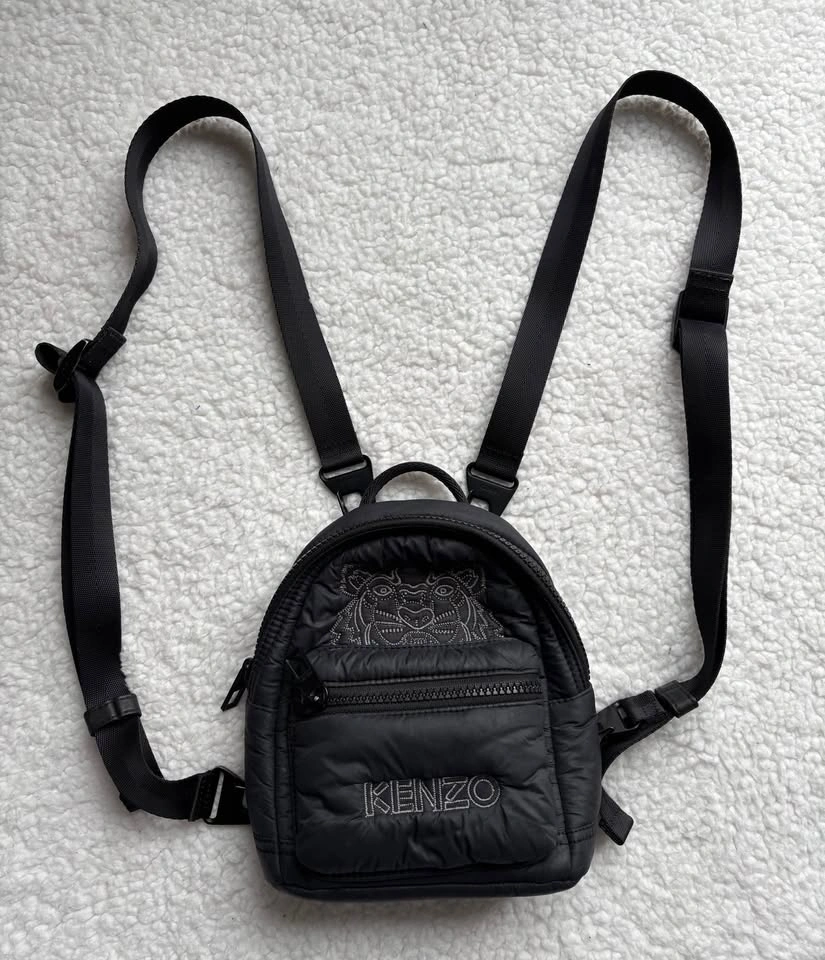 KENZO Designer Tiger Kampus mini black nylon backpack - photo 2