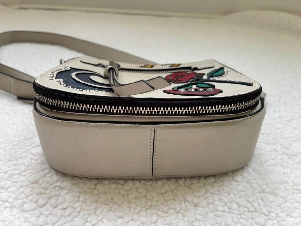 Marc Jacobs Maverick Cream Embellished Collage Saddle Crossbody - photo 4