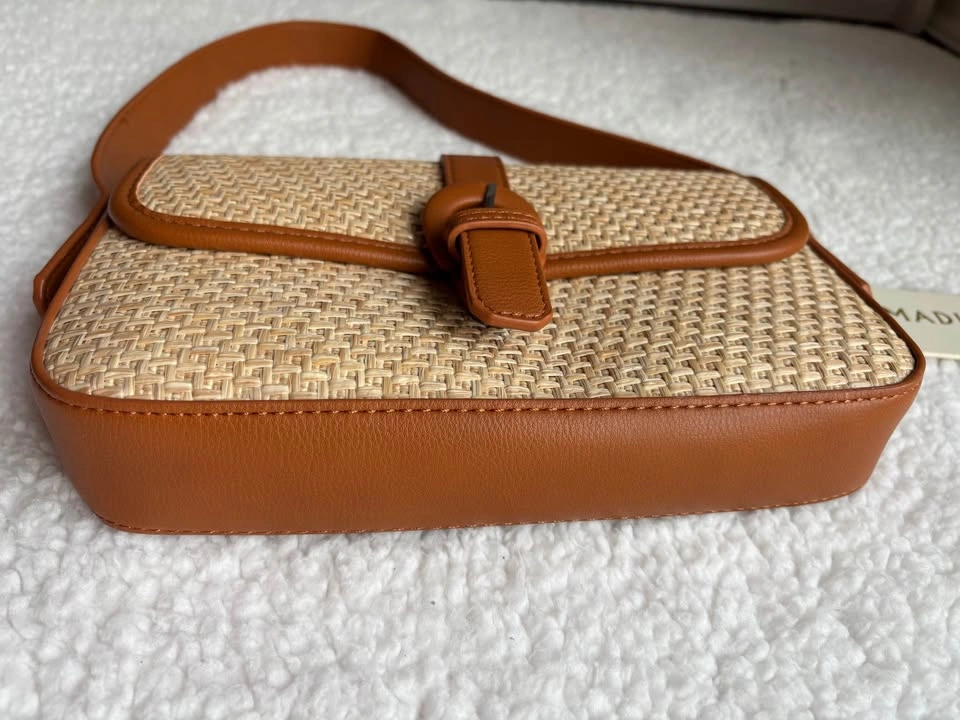 NWT Madison West Summer Straw Woven Buckle Shoulder Bag - photo 3