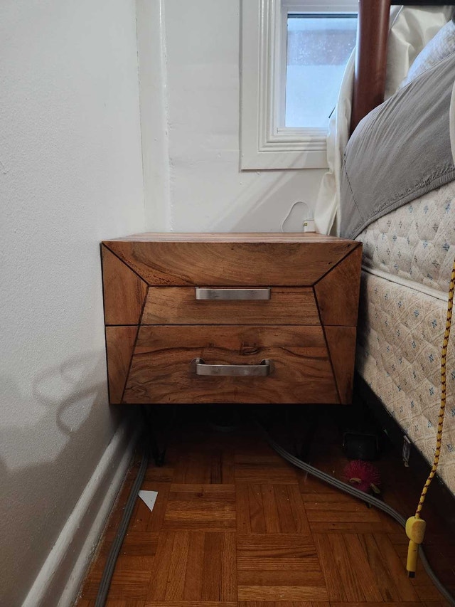 Night Stand Table with 2 Drawers