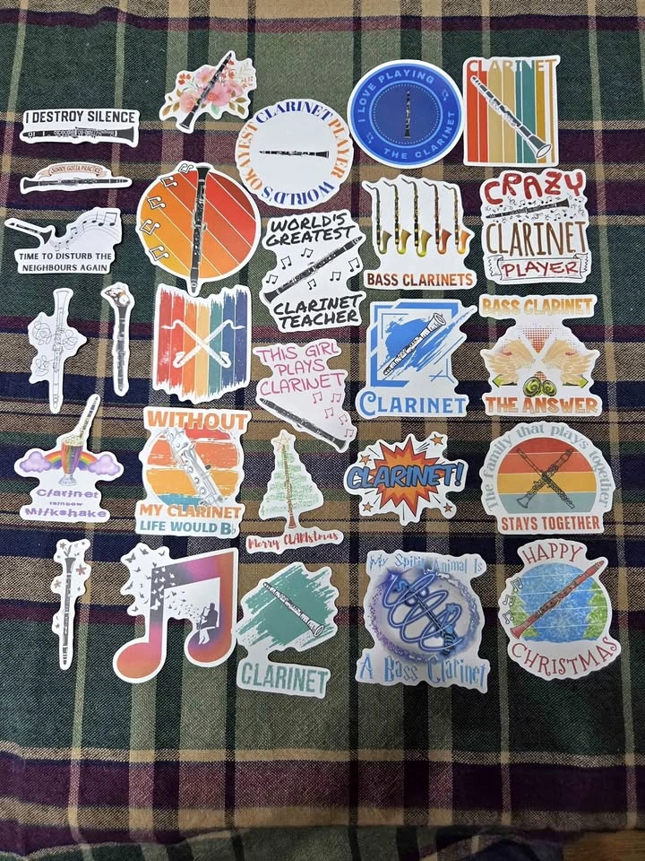 New 52 Assorted Clarinet Stickers