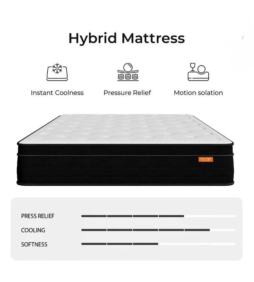 Sweetnight 12” Hybrid Queen Mattress – New