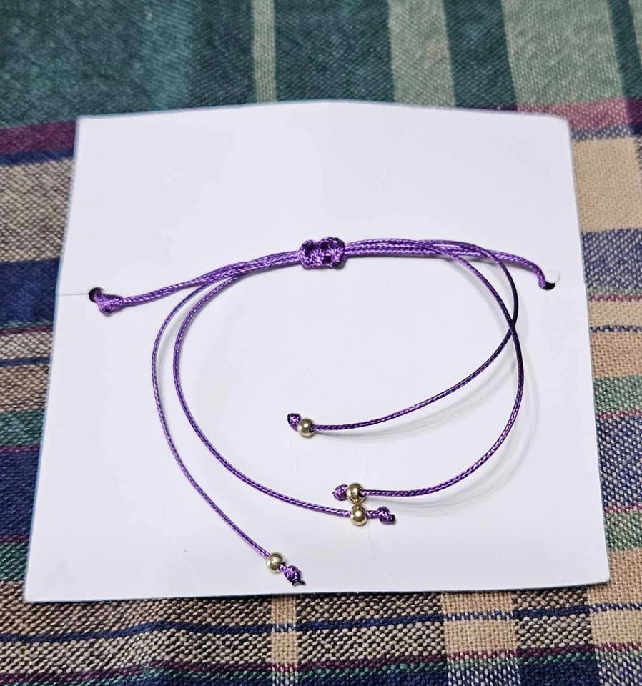 Amethyst Stone of Purification, Inner Peace, Wisdom Rope Bracele - photo 2