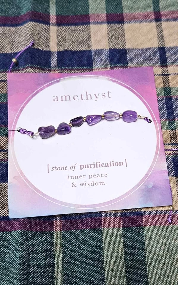 Amethyst Stone of Purification, Inner Peace, Wisdom Rope Bracele - photo 3