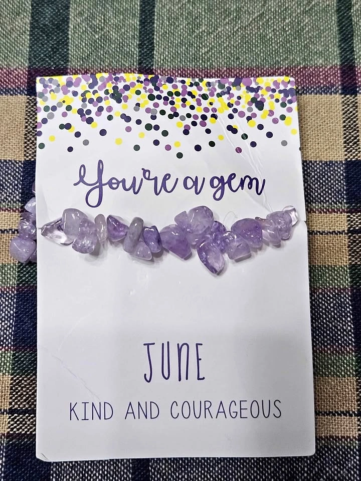 New You're a Gem Kind and Courageous Amethyst Bracelet