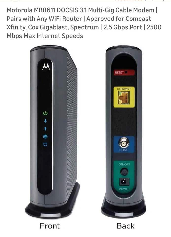 Motorola 3.1 Multi Gig Modem & 4x4 WiFi Router - photo 5