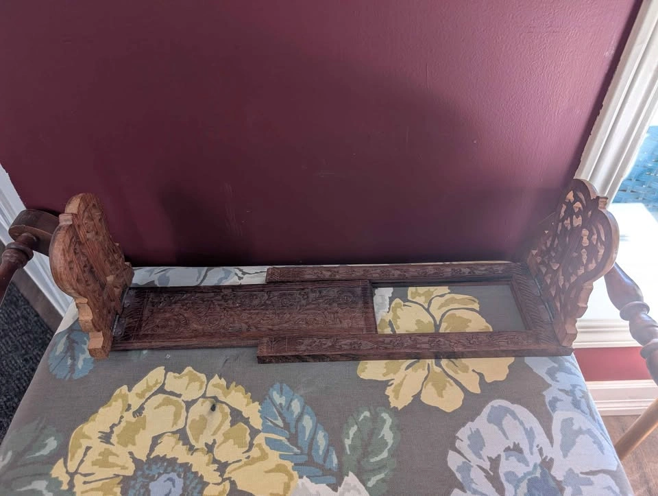 Carved Wood Adjustable Book Stand Bookends - photo 3