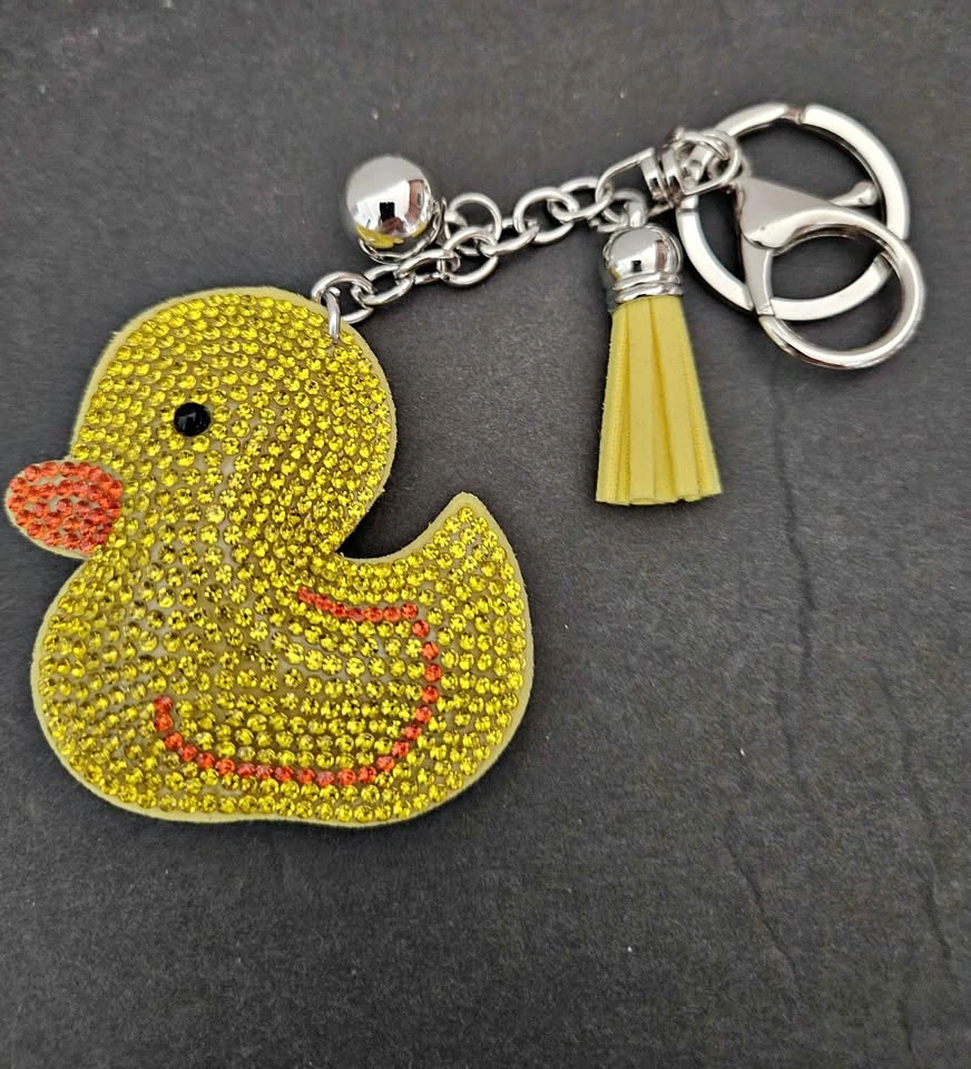 New Sequin Yellow Duckie Keychain