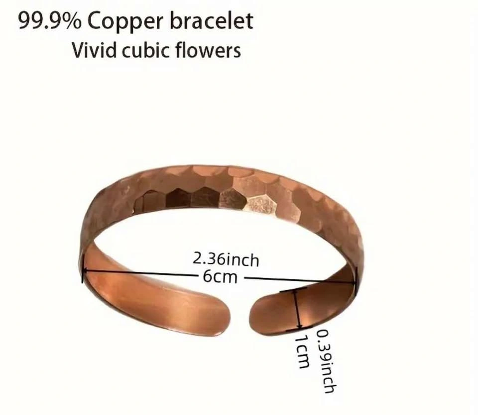 New 99.9% Purple Copper Cuff Bracelet - photo 3