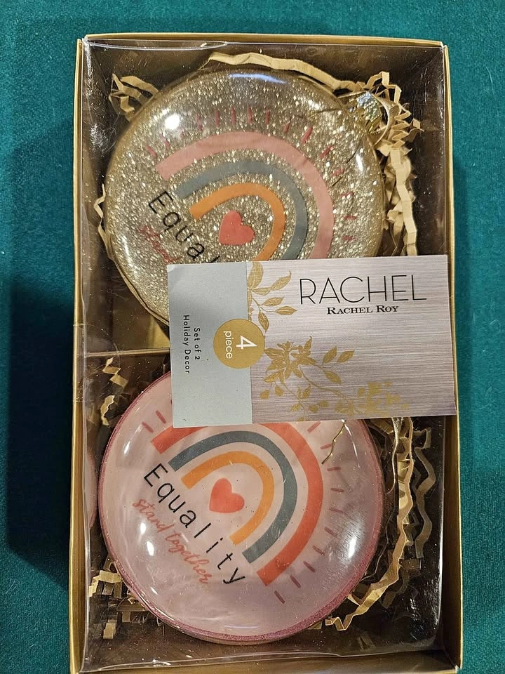 New Rachel Roy Care & Love Equality Christmas Ornaments