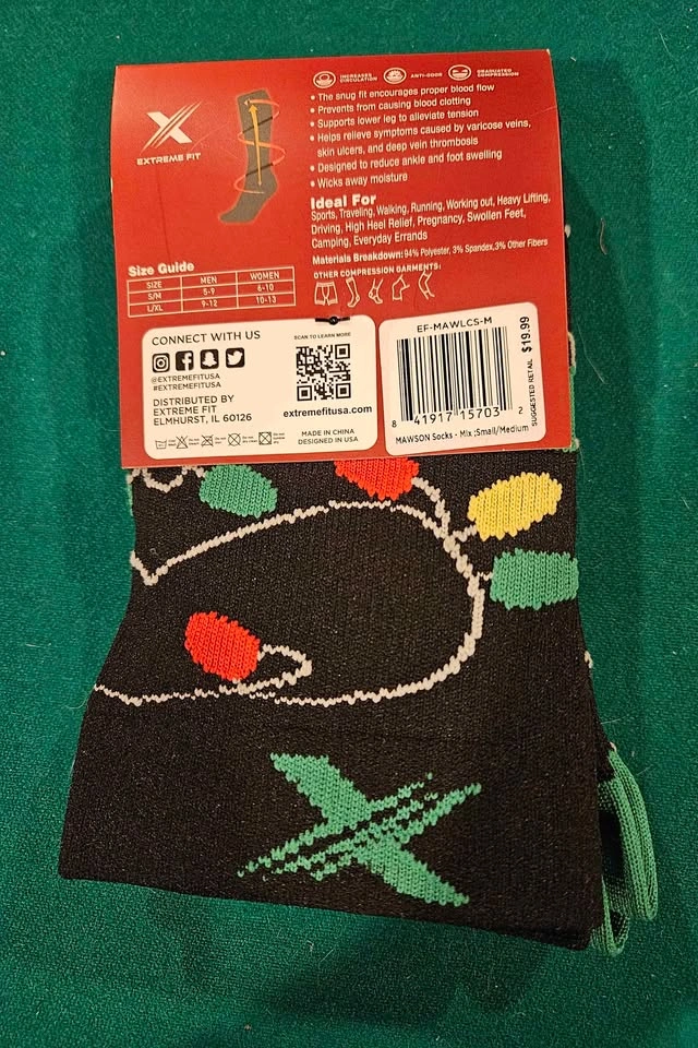 New Christmas Lights Socks - Small/Medium - photo 2