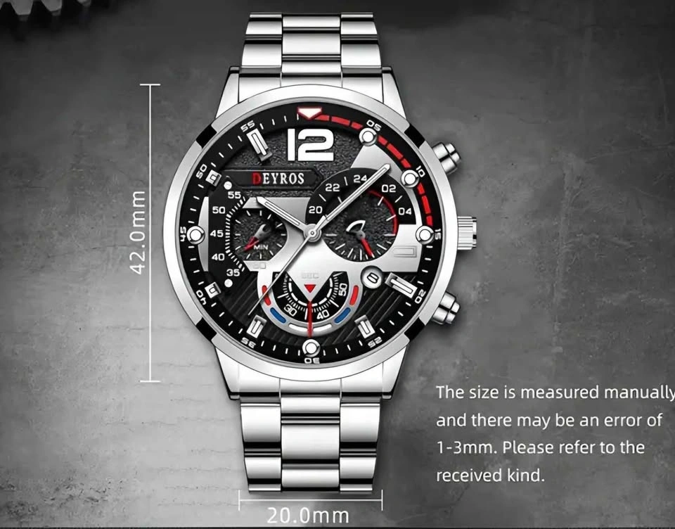 New 4pcs Stainless Steel Watch and Jewelry Set - photo 4