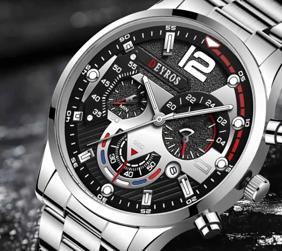 New 4pcs Stainless Steel Watch and Jewelry Set - photo 5