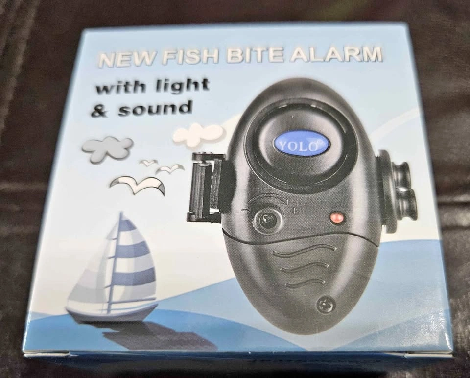 New Fish Bite Alarm with Light and Sound (batteries included)