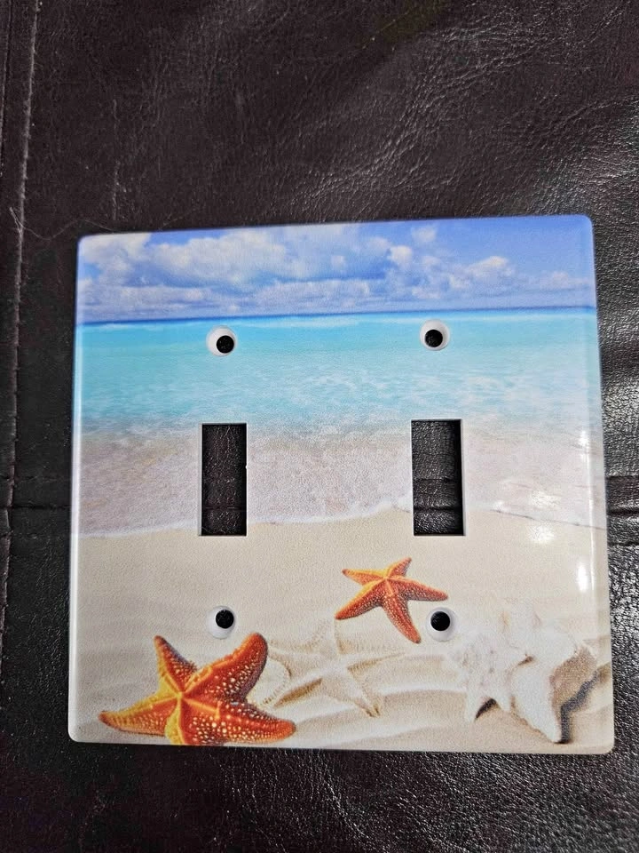 New Double Toggle Beach Themed Light Switch Plate