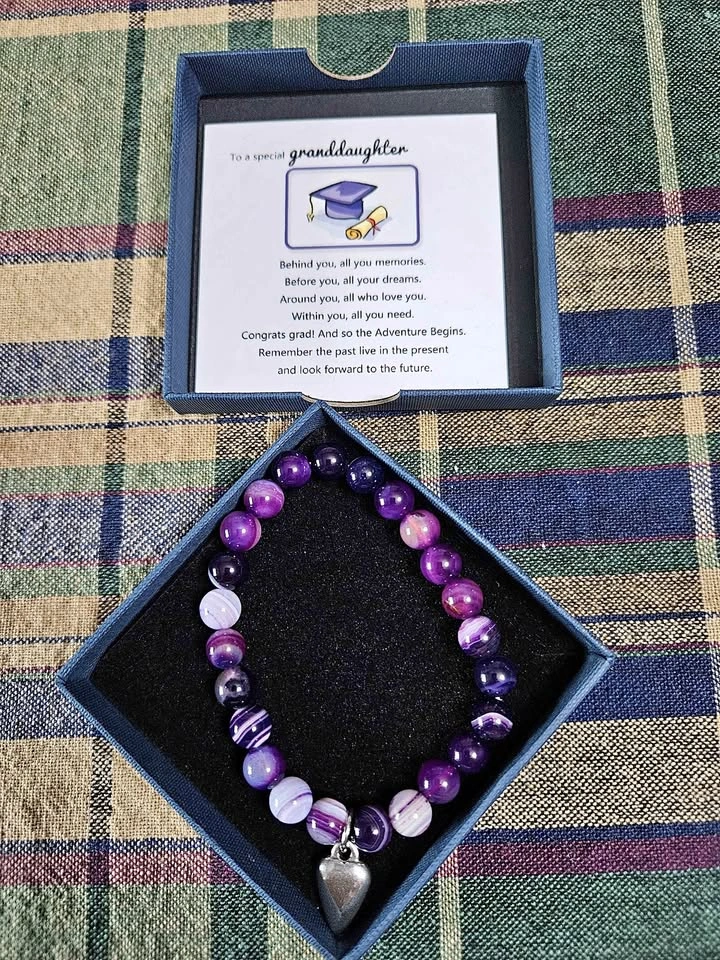 New Amethyst Stone Bracelet with Gift Box