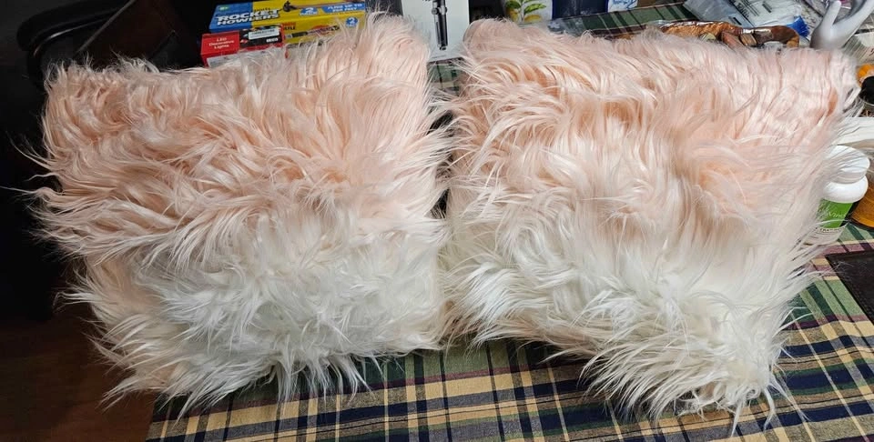 New Two 16x16 Fluffy Pink and White Pillows - $15 for both - photo 2