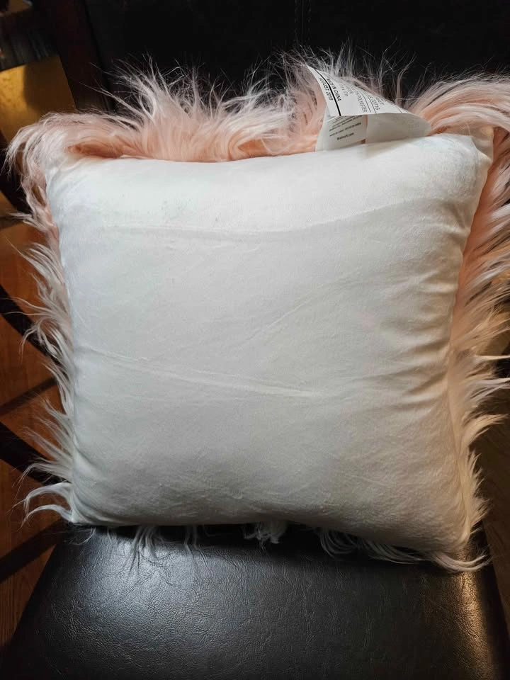 New Two 16x16 Fluffy Pink and White Pillows - $15 for both - photo 4