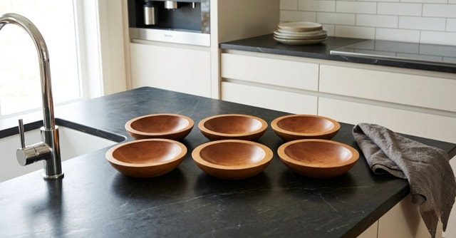 6 Vintage MCM 60’s Baribocraft Canada Wooden Bowls