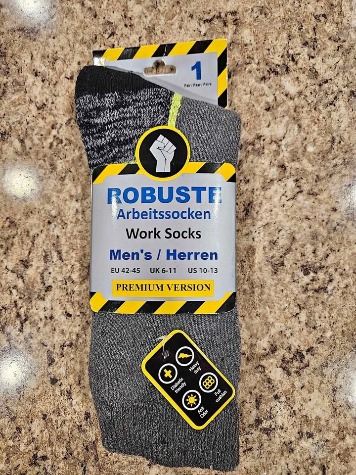 New Robuste Men's Work Socks Size 10-13