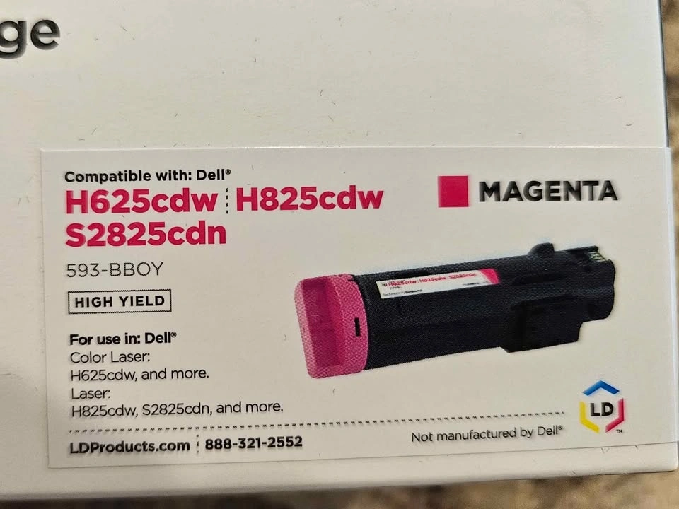 New LD Compatible Toner for Dell H625cdw H825cdw S2825cdn (Magen - photo 2
