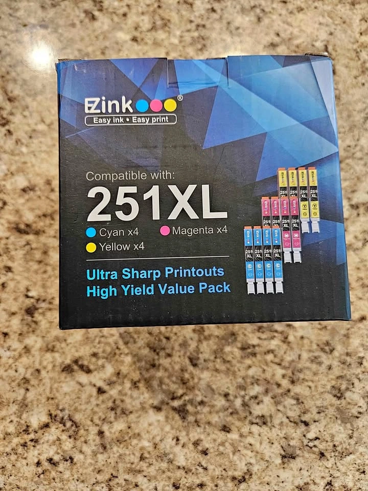 New Ultra Sharp 251XL Ink Package - 3 Yellow, 2 Cyan, 2 Magenta