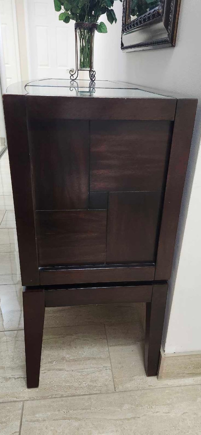 Dining Server - Dark Wood, Glass Top, 3 Drawers, 2 Cabinets - photo 5