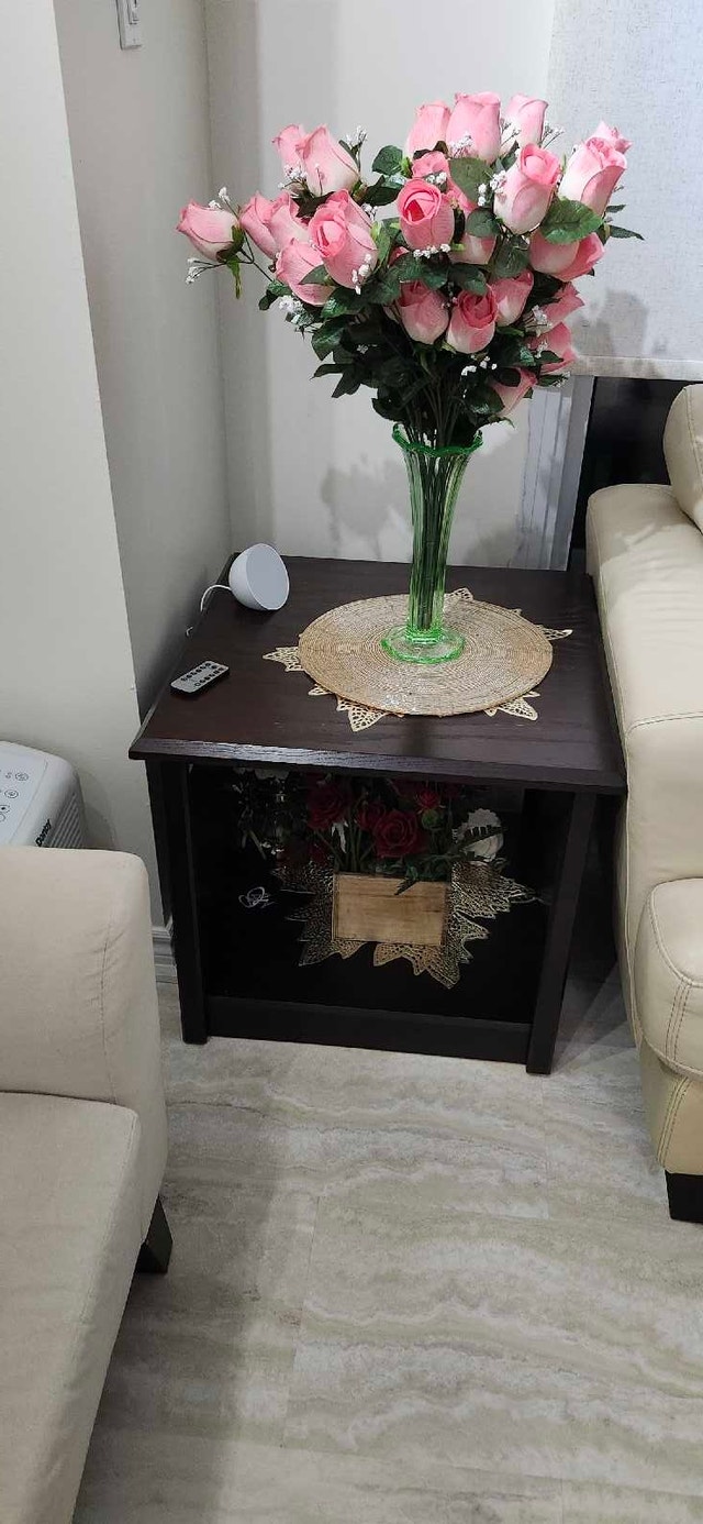Dark Wood Coffee Table with Stone Accents - $125 - photo 4