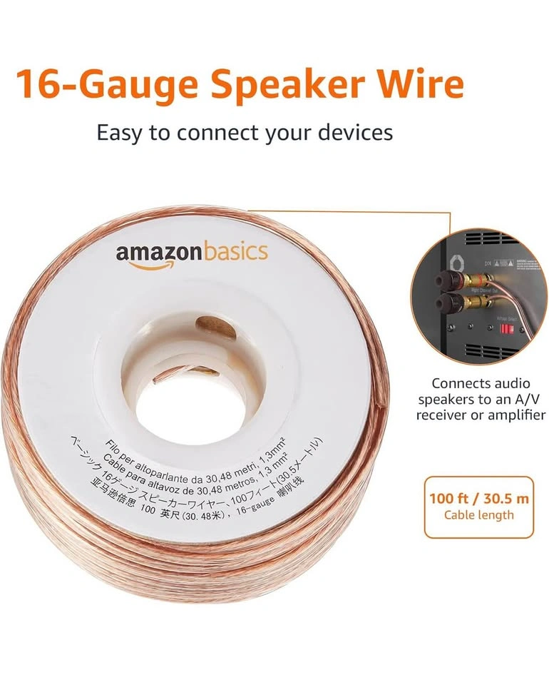 Brand New 100ft Amazon Basics Speaker Wire! - photo 3