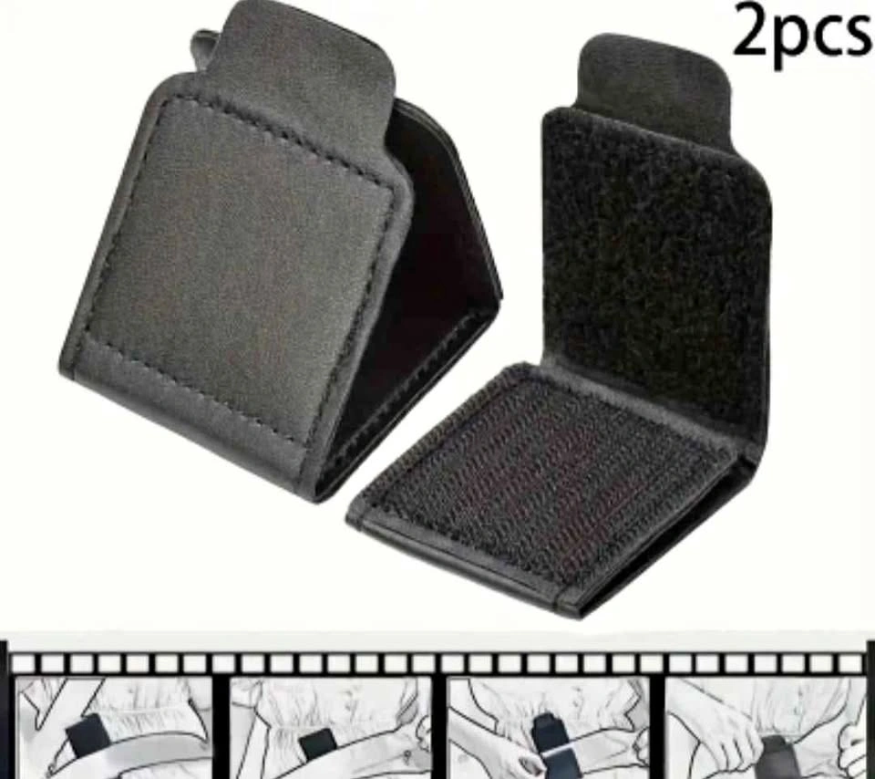 2pcs Universal Faux Leather Car Seat Belt Clip