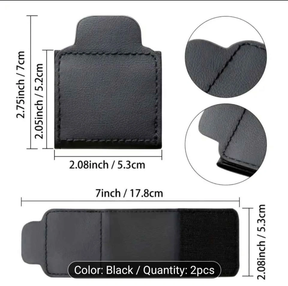 2pcs Universal Faux Leather Car Seat Belt Clip - photo 5
