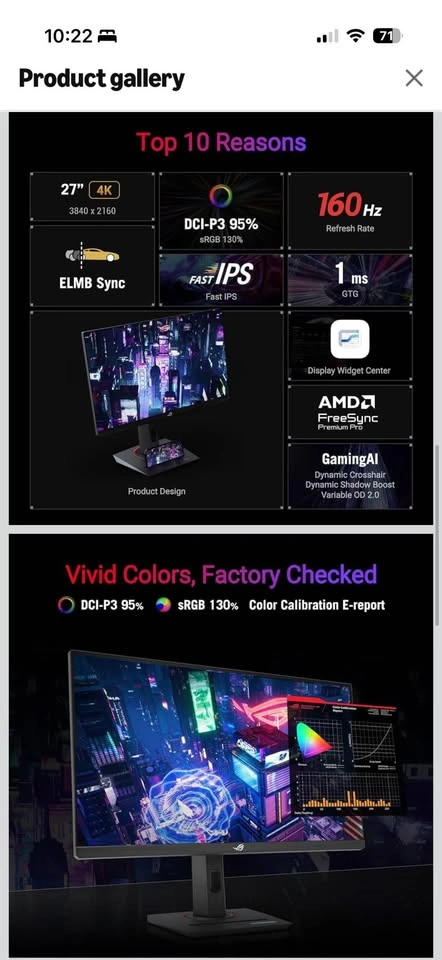 ASUS ROG Strix 27” 4K HDR USB-C Gaming Monitor (XG27UCG) - photo 3