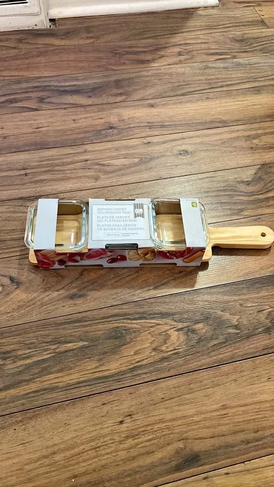 Serving Dishes with Wooden Tray thumbnail