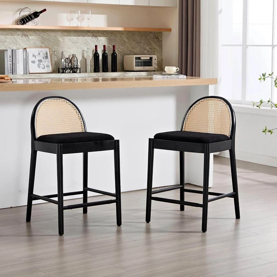 NEW-2pcs Mid-Century Bar Stools