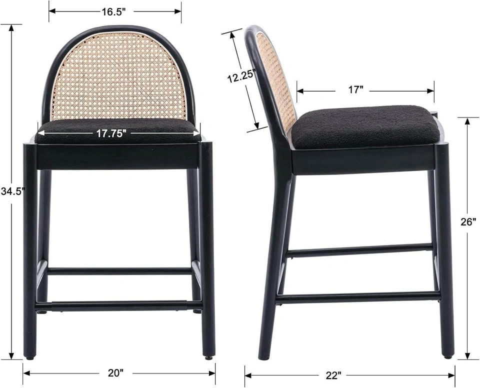 NEW-2pcs Mid-Century Bar Stools - photo 2
