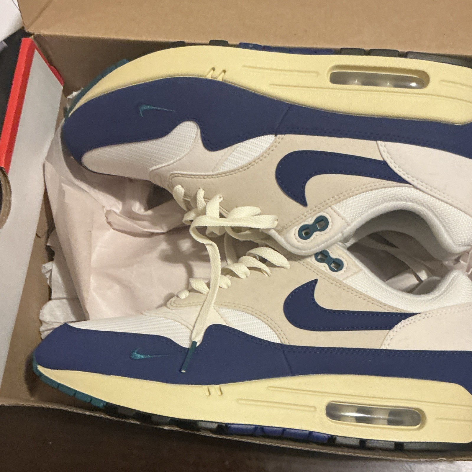Nike Air Max 1 Sail Deep Royal Blue FQ8048-133 Men's Sneakers