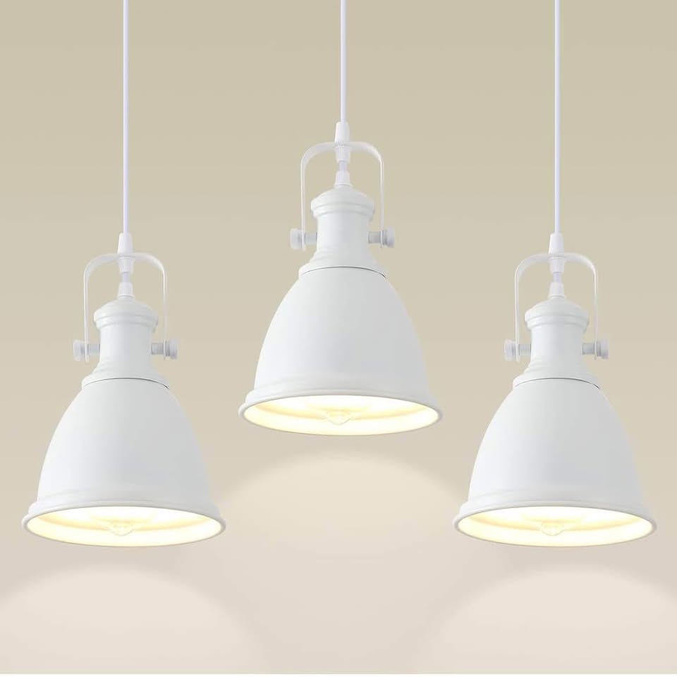 *NEW* White Pendant Lights Kitchen Island 3 Pack - photo 2