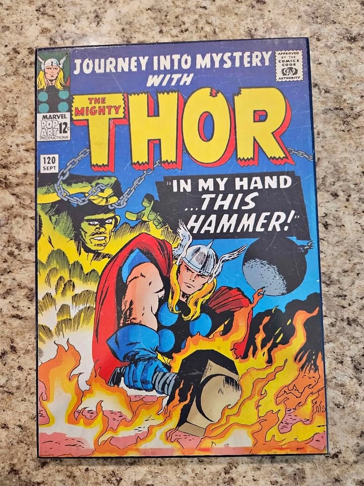 The Mighty Thor Wooden Wall Decor 10.25” x 7” Marvel Comic Cover