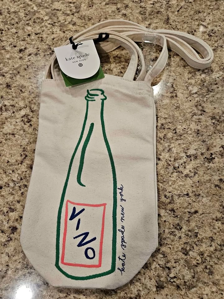 Kate Spade "Vino" Canvas Wine Tote Bag
