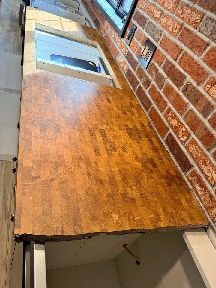 2 Butcher Block Countertops w/ Sink & Faucet
