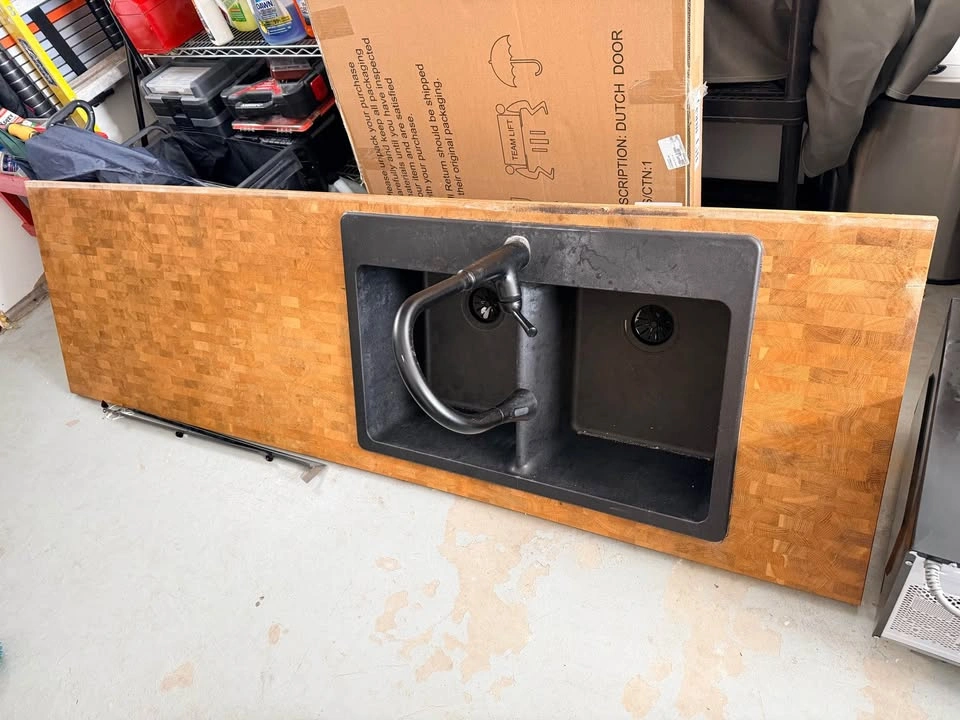 2 Butcher Block Countertops w/ Sink & Faucet - photo 4