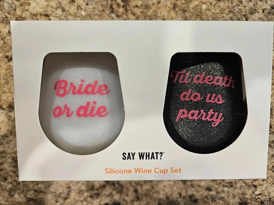 New Unused Silicone Bride Wine Cup Set - photo 2