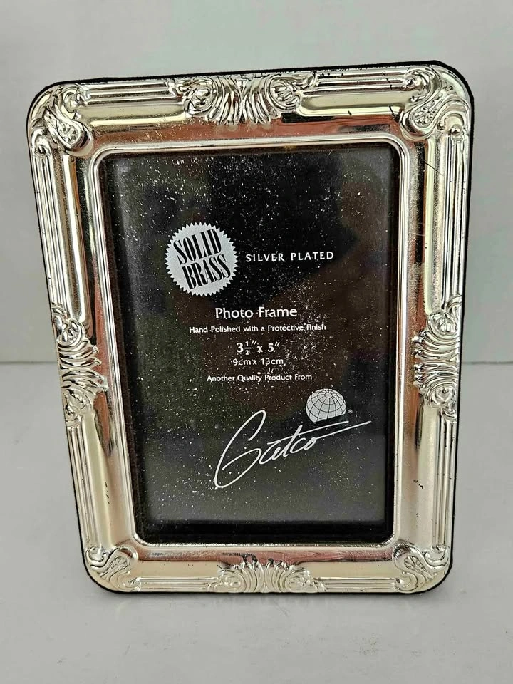 New Solid Brass Silver Plated Picture Frame 3 1/2"x 5"