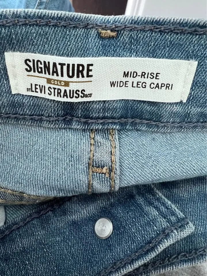 Levi Wide leg capri jeans Women size 6 (W28) NEW image indicator(4)